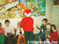 At the local orthopedic hospital, Artur distributes gifts to all the children.