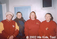 These widows, that are involved in the His Kids, Too! feeding program, also receive warm clothing, thanks to, Embroidered Appare
