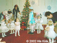Alla on her last day at the destsk dom, she is a Snowflake in the Christmas Program.