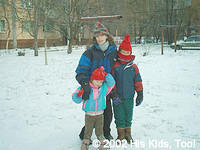 The kids get a chance to play in the snow, as there was plenty of it!