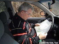 Uncle Vanya consults the map to find the next address