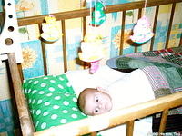 The babies love the musical mobiles!