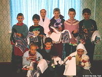 Here the girls pose for a group picture with their gifts.  All were very appreciative.