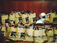 The filed bags, ready for distribution.