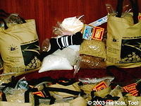 Bags, ready for distribution.
