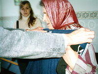Mental patients are not real sure what to think, but they need clothing desperately.