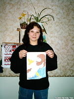 This young lady was inspired to draw Jesus with a dove!