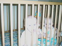 These littles ones enjoy playing with their new toys.