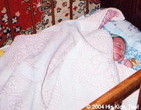 This 10 day old baby girl, Marina, received a new blanket