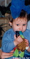 This little one loves her new beanie baby!