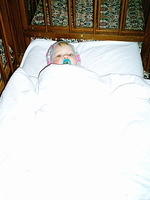 This baby has a new blanket provided by Frieda Hutcheson of Tallahassee.