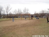 Volunteer Vanya enjoys playing 'football' with the kids.