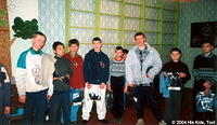 The teen boys were happy with their new clothing.