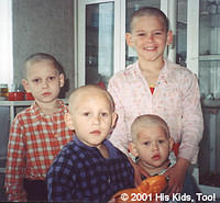 This beautiful family was left at the orphanage June, 14 2001.  Update:  the 3 younger children were adopted 2003, and now live