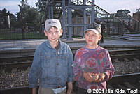 These 2 street children, begging at the train station, were pleased with the food they recieved
