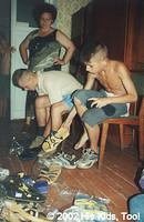 Local internot (Boarding School) children receive new socks, sandals, toiletries