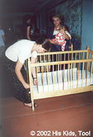 His Kids, Too! Director cuts and fits mattress covers to baby cribs