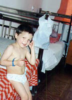 Unfortunately, no children's home will take this beautiful little boy due to his Aids diagnosis, so he lives at the hospital in