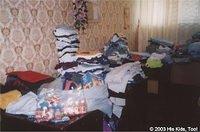 Clothing room for orphans - The Boarding school director was kind enough to provide an empty room for a clothing room, which we