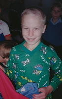 This boy really likes his new shirt!