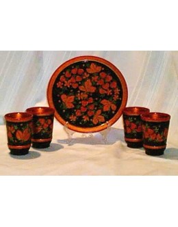 Russian Plate and 4 Cups #280
