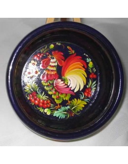 Wooden Bowl with Rooster